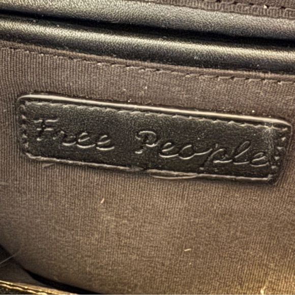 Free People Mika Black Leather Mini Backpack Crossbody Handbag ~ Boho Travel - Picture 7 of 7